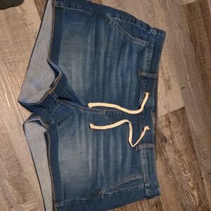 torrid Blue Denim Jean Shorts with Drawstring